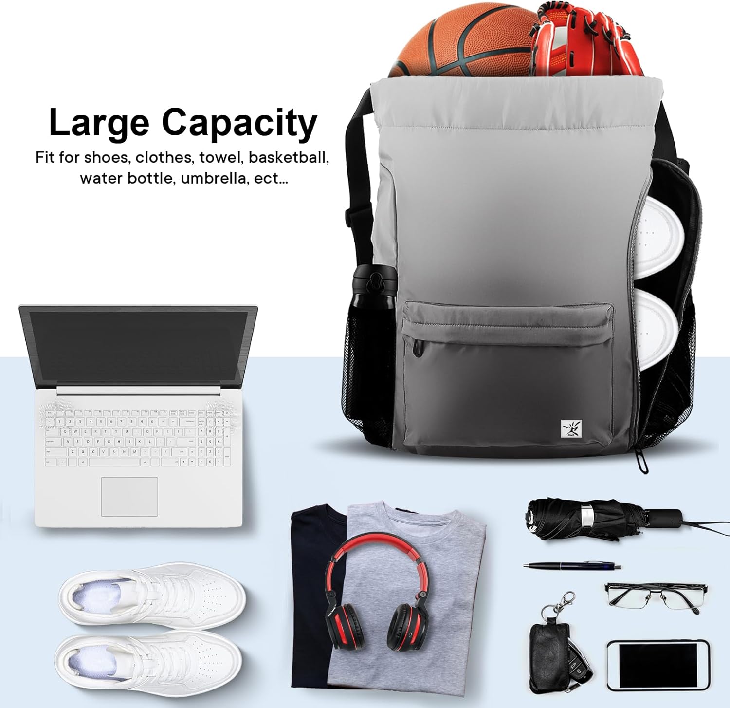 Drawstring Backpack with Mesh  - Drawstring Gym Bag บทวิจารณ์และราคา