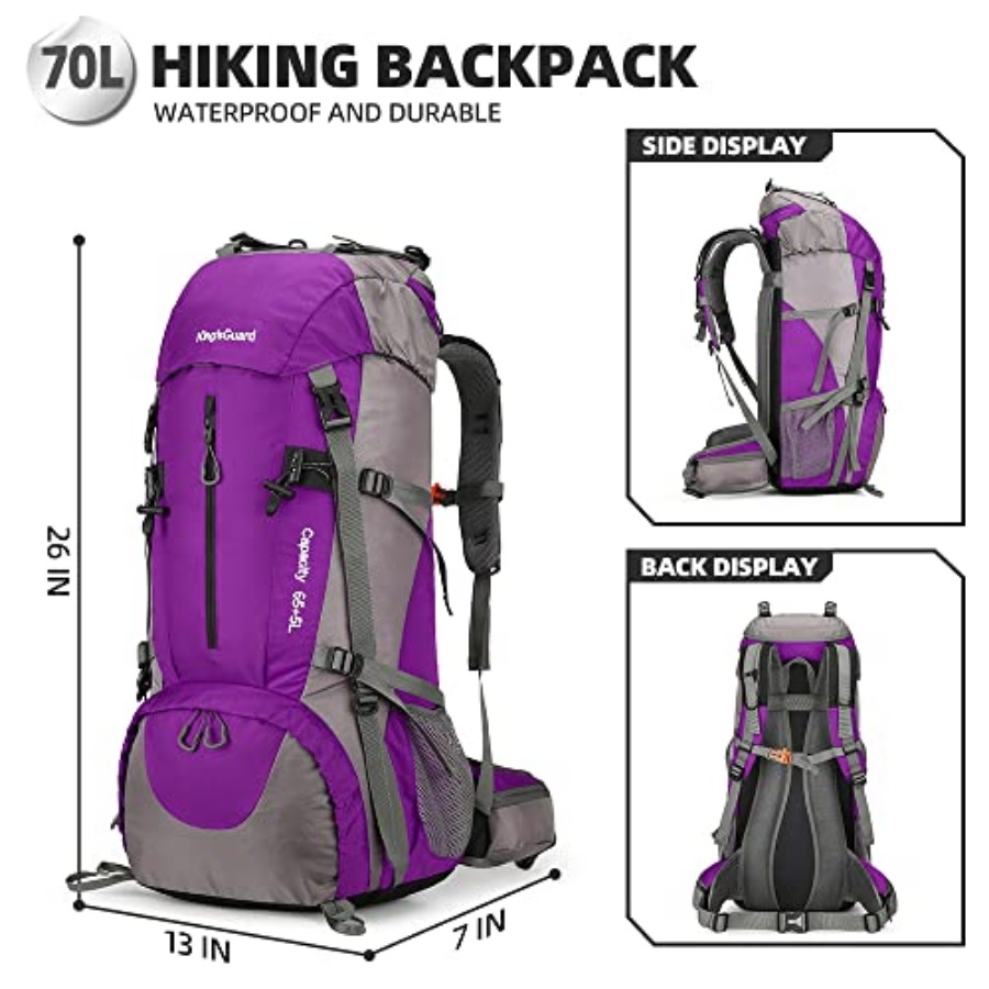 70L Hiking Backpack with Rain  - Rain Cover Backpack บทวิจารณ์และราคา