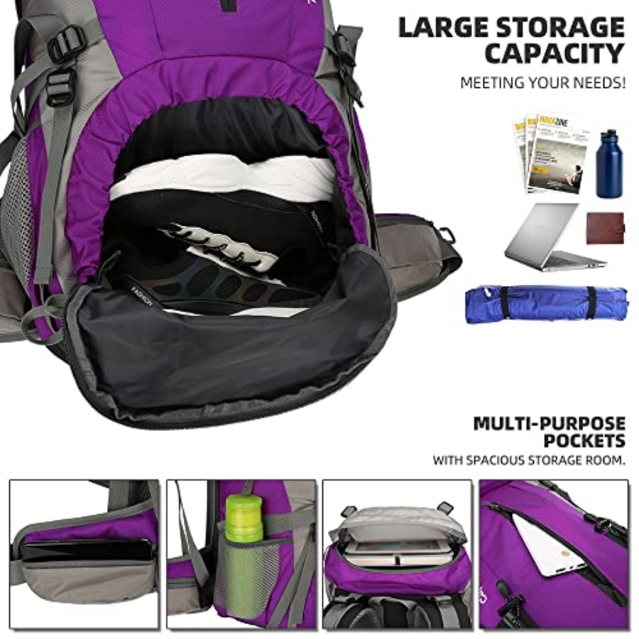 70L Hiking Backpack with Rain  - Rain Cover Backpack บทวิจารณ์และราคา