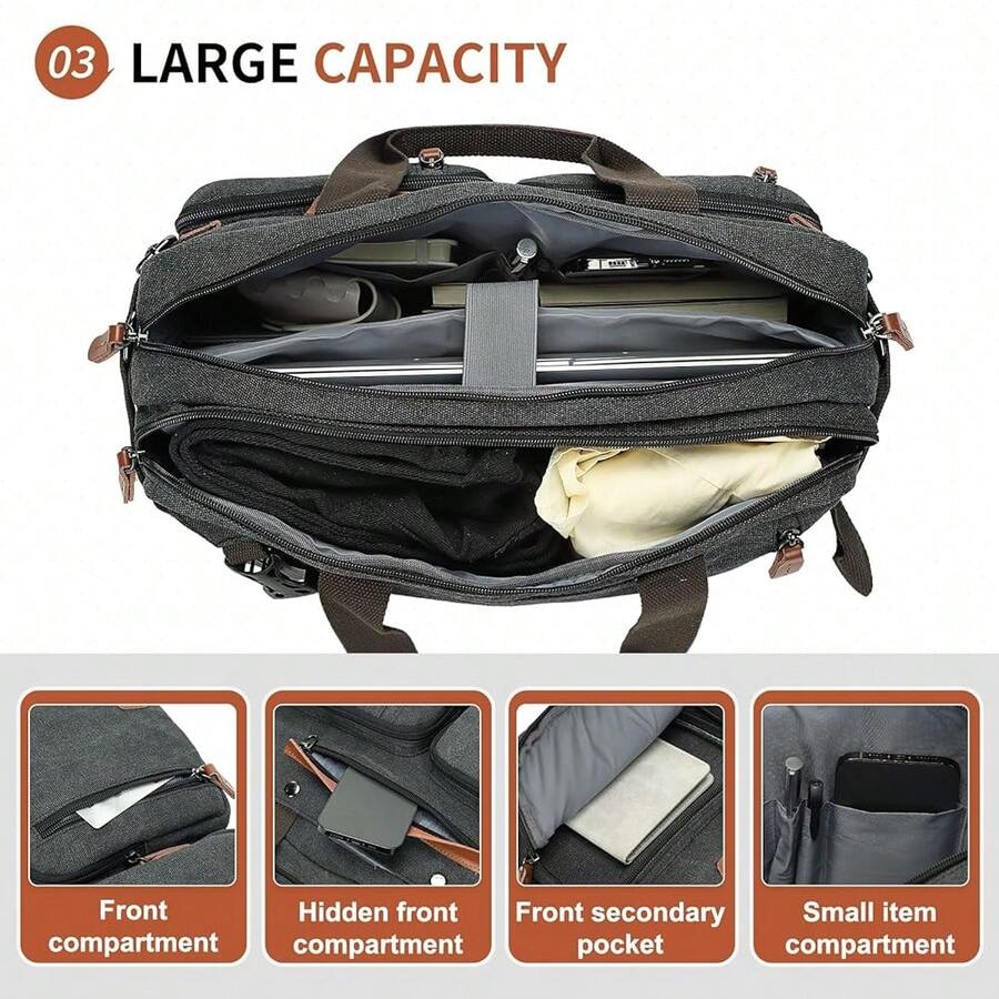 Canvas Laptop Backpack 3-In-1  - Canvas Backpack Casual บทวิจารณ์และราคา