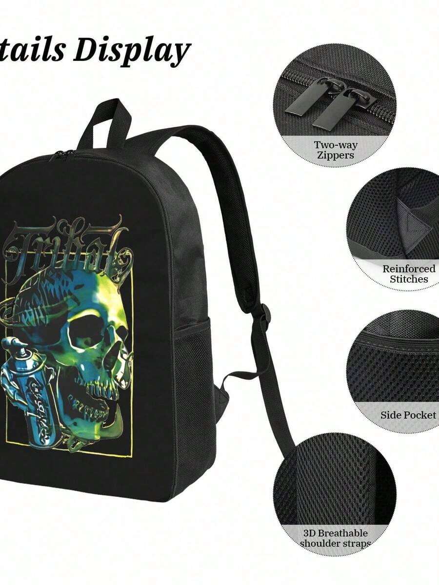 Graffiti Skull Waterproof Back - Travel Backpack Anti Theft บทวิจารณ์และราคา