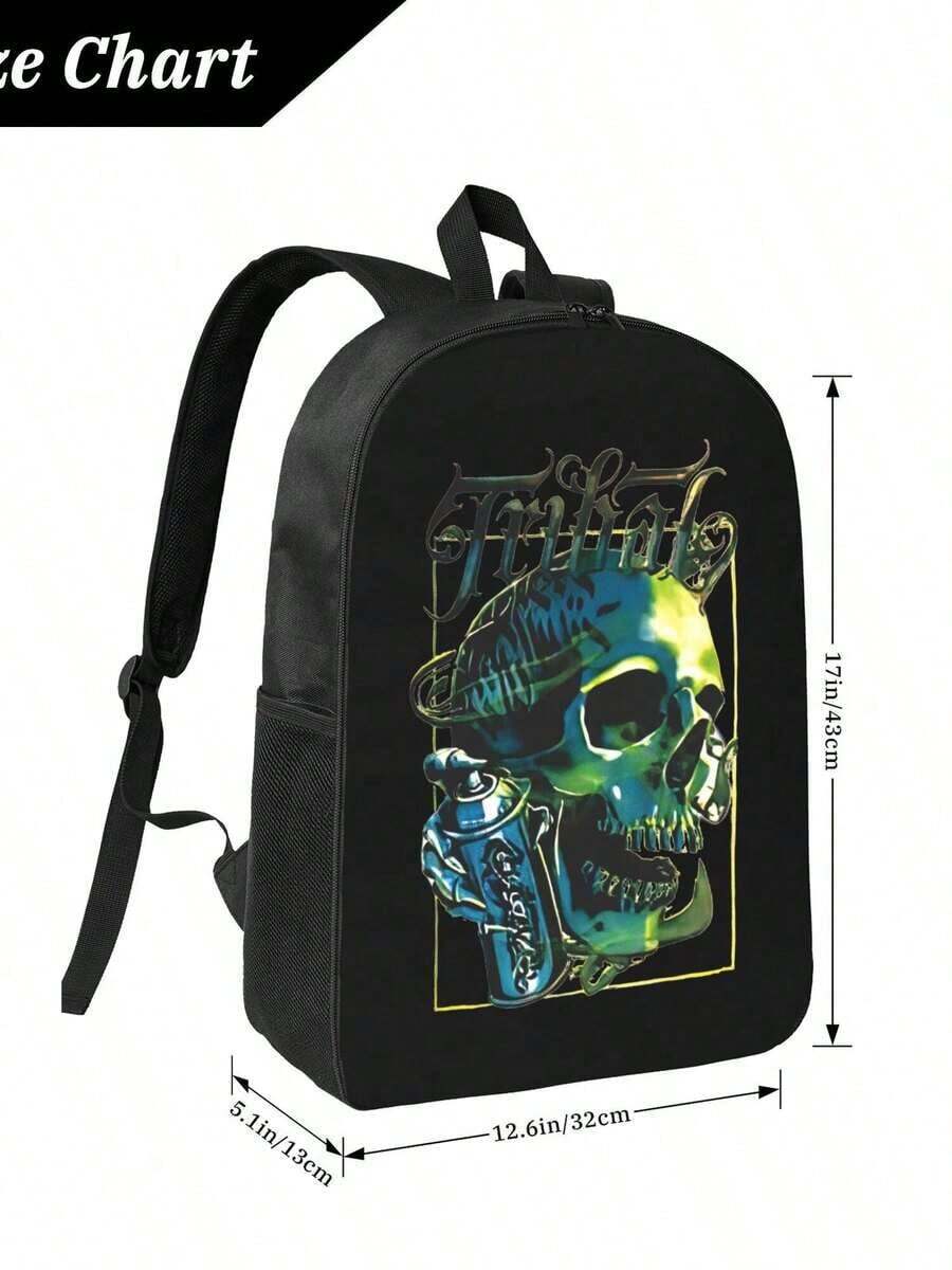 Graffiti Skull Waterproof Back - Travel Backpack Anti Theft บทวิจารณ์และราคา