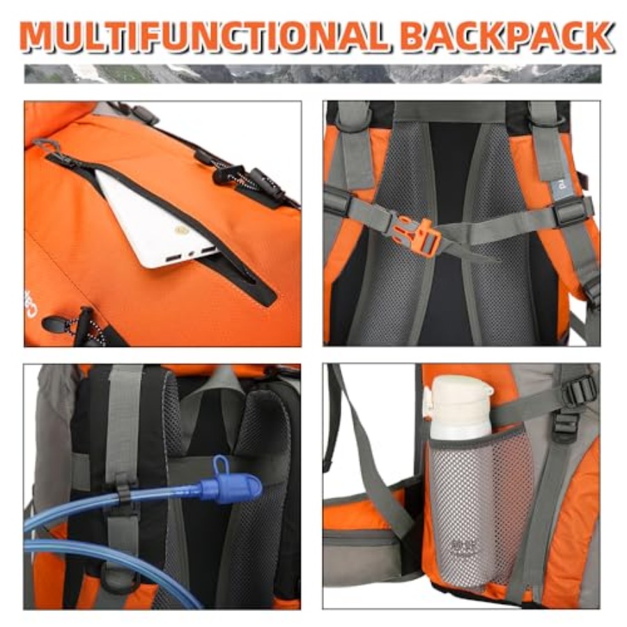 70L Hiking Backpack with Rain  - Rain Cover Backpack บทวิจารณ์และราคา