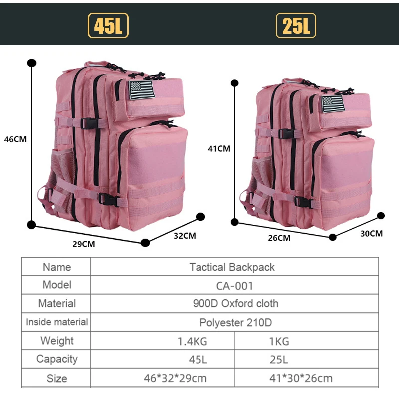 25L/45L 3P Tactical Backpack f - Urban Backpack Tactical บทวิจารณ์และราคา