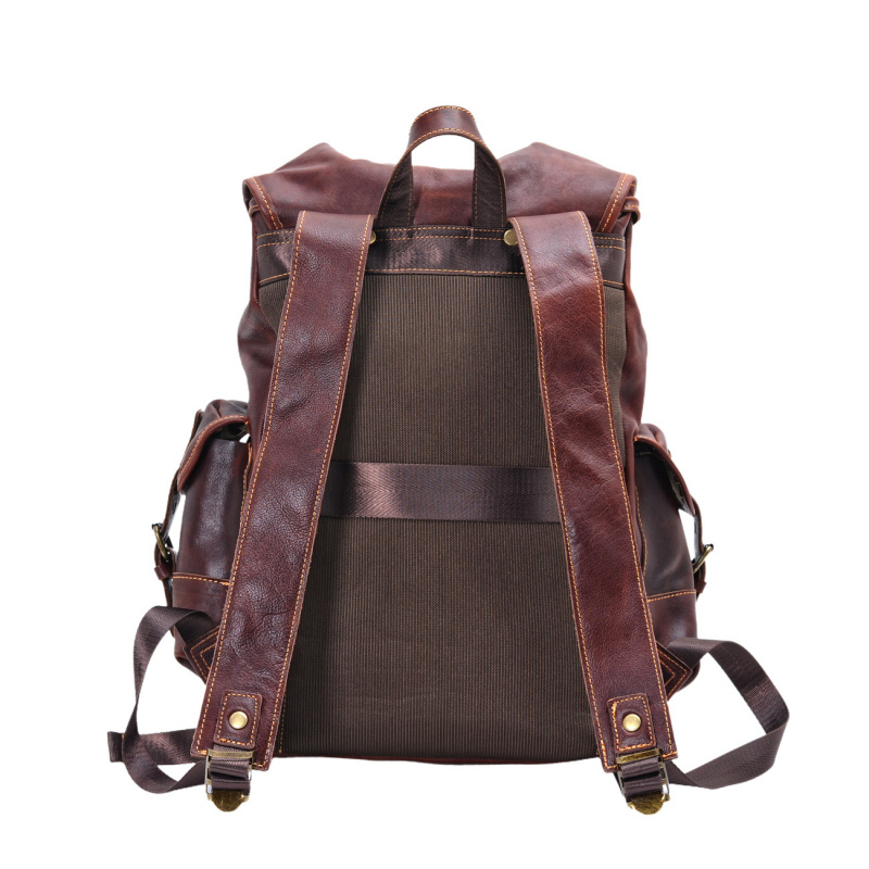 European and American vintage  - Leather Backpack Vintage บทวิจารณ์และราคา