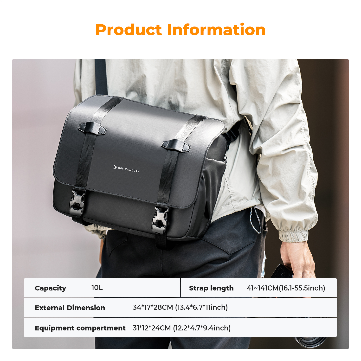 K&F CONCEPT 10L Camera Sling B - Rain Cover Backpack บทวิจารณ์และราคา