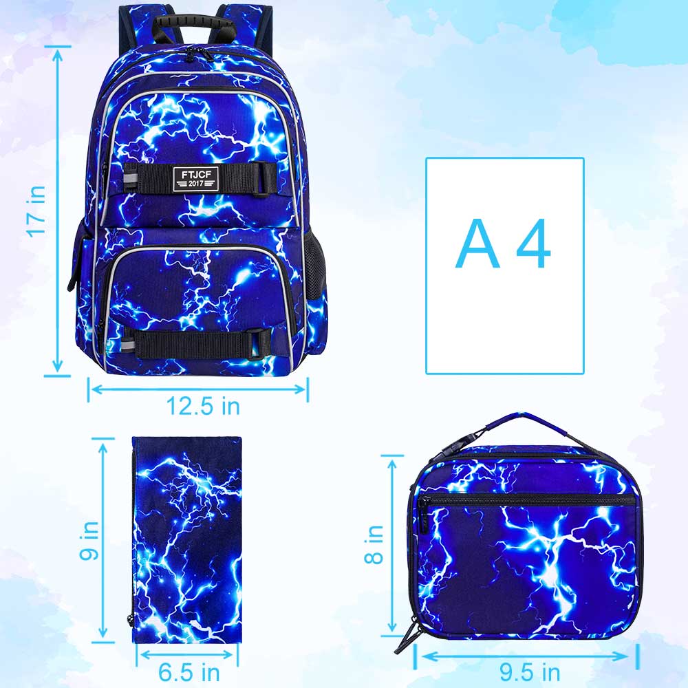3PCS Lightning boys Backpack,  - School Backpack Teen บทวิจารณ์และราคา