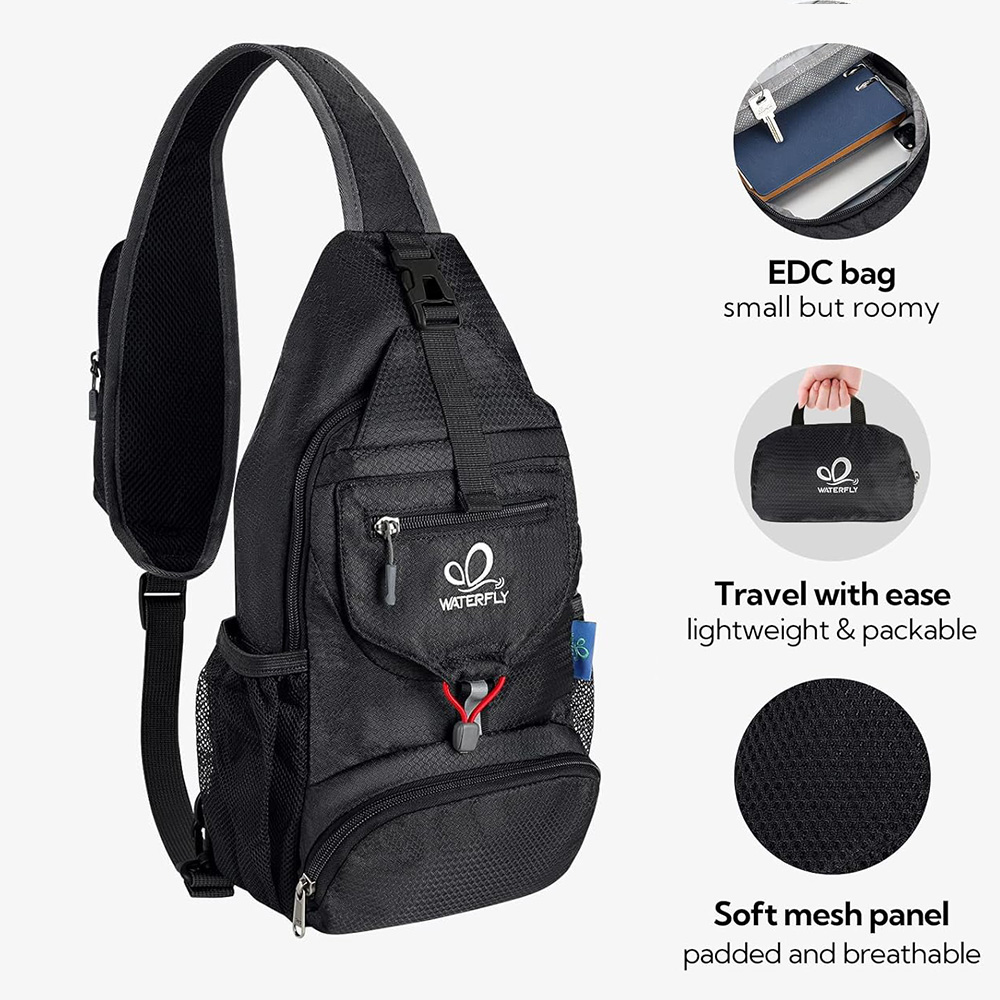 WATERFLY Chest Bag Shoulder Sm - Sling Backpack Shoulder บทวิจารณ์และราคา