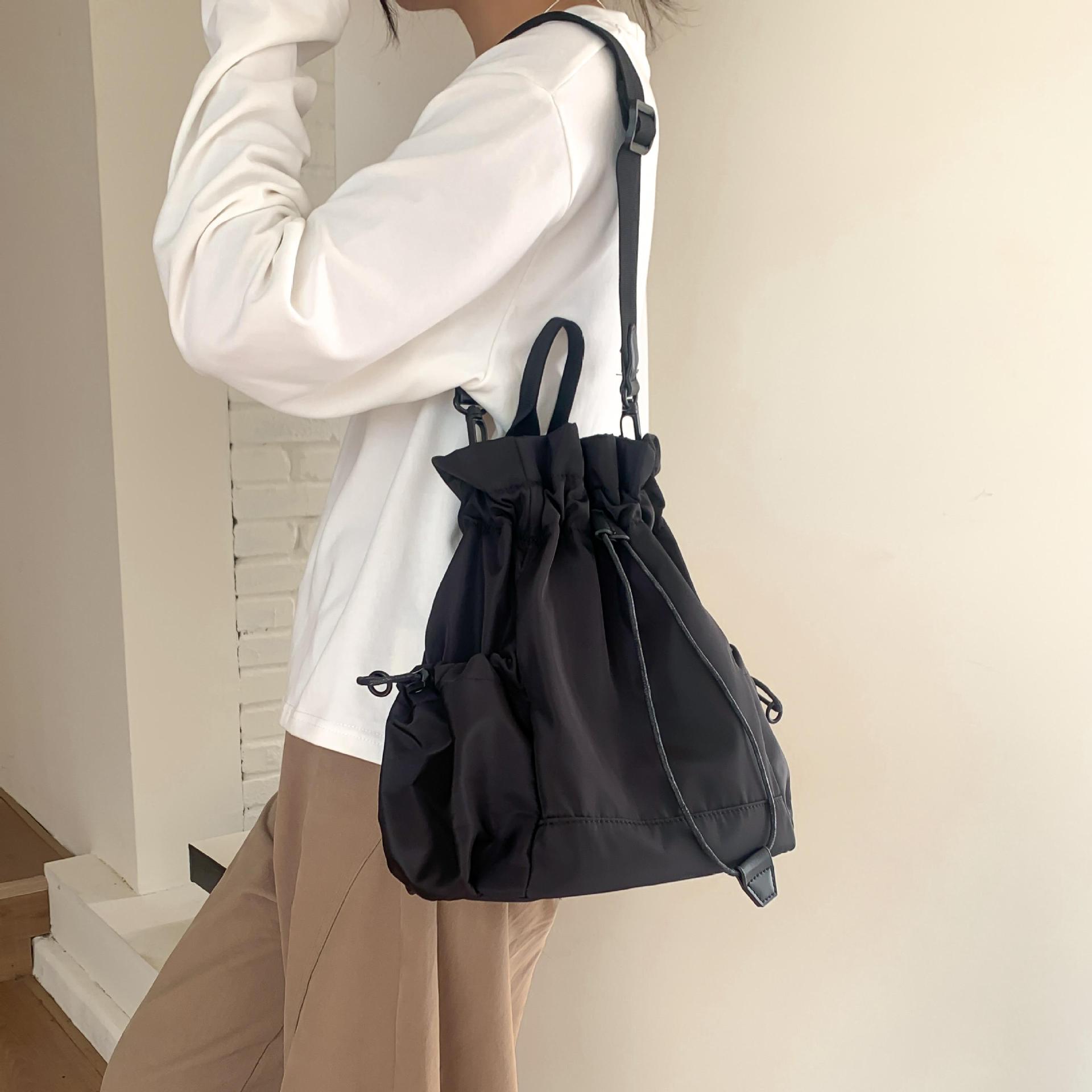 Multi-function Drawstring Buck - Canvas Backpack Casual บทวิจารณ์และราคา