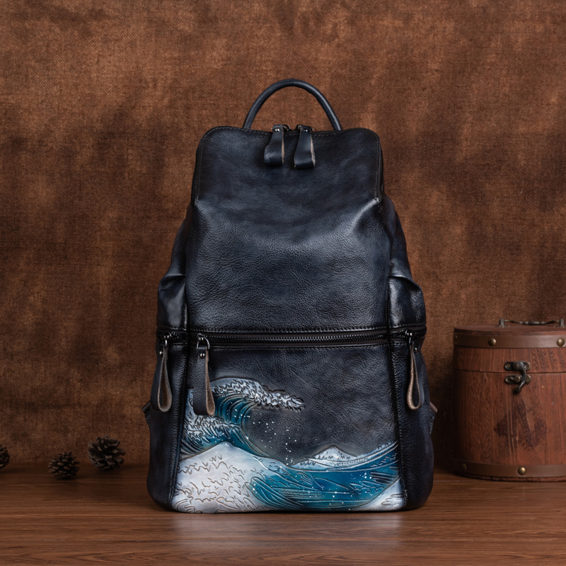Genuine Real Soft Leather Wome - Leather Backpack Vintage บทวิจารณ์และราคา
