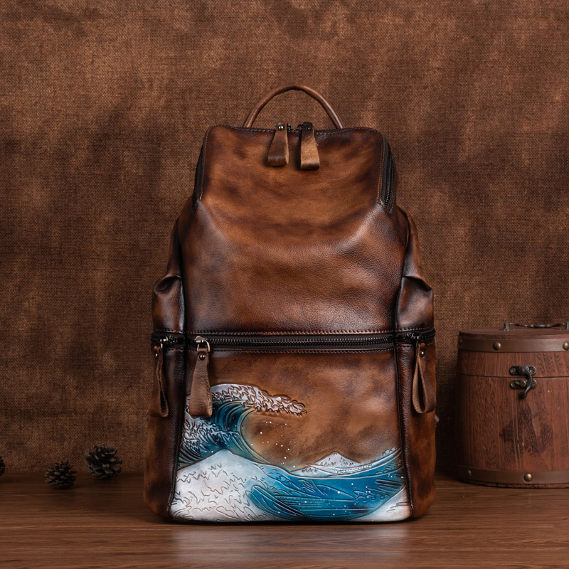 Genuine Real Soft Leather Wome - Leather Backpack Vintage บทวิจารณ์และราคา