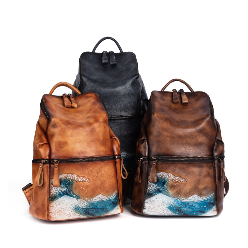 Genuine Real Soft Leather Wome - Leather Backpack Vintage บทวิจารณ์และราคา
