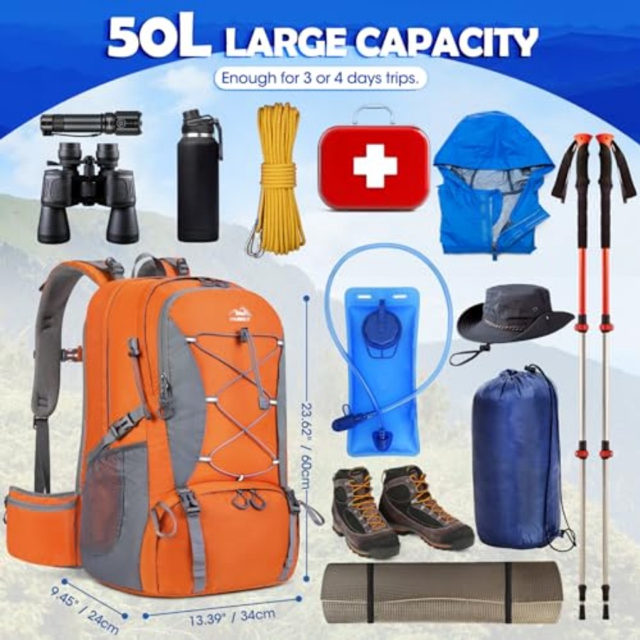 50L Hiking Backpack Waterproof - Hiking Backpack Waterproof บทวิจารณ์และราคา