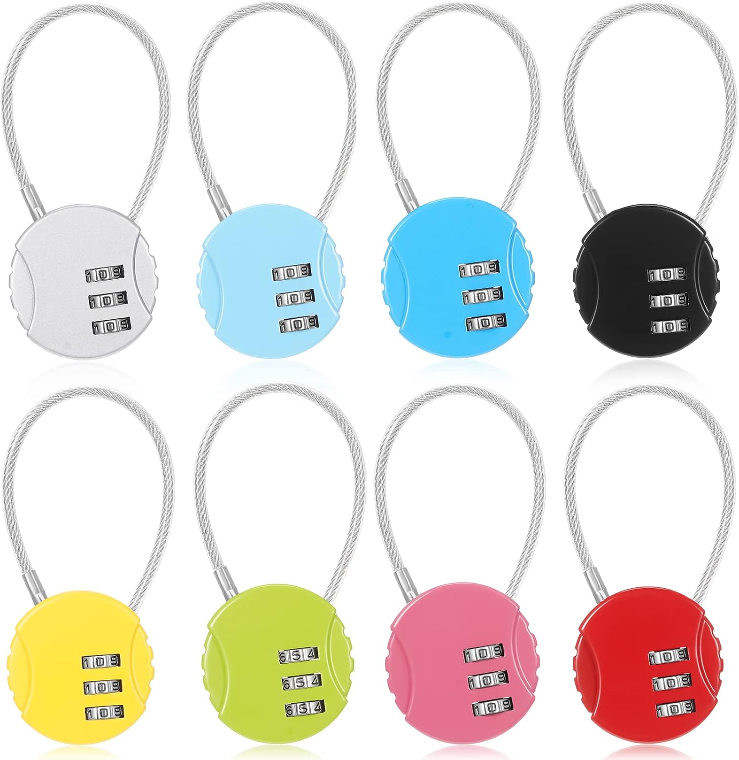 8 Pack Combination Wire Lock 3 - Backpack Lock Combo บทวิจารณ์และราคา