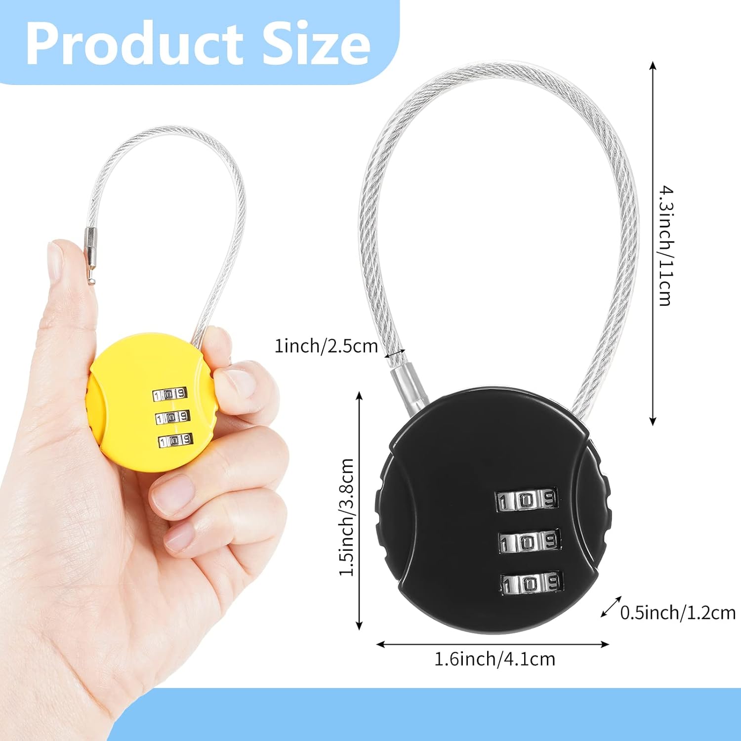 8 Pack Combination Wire Lock 3 - Backpack Lock Combo บทวิจารณ์และราคา