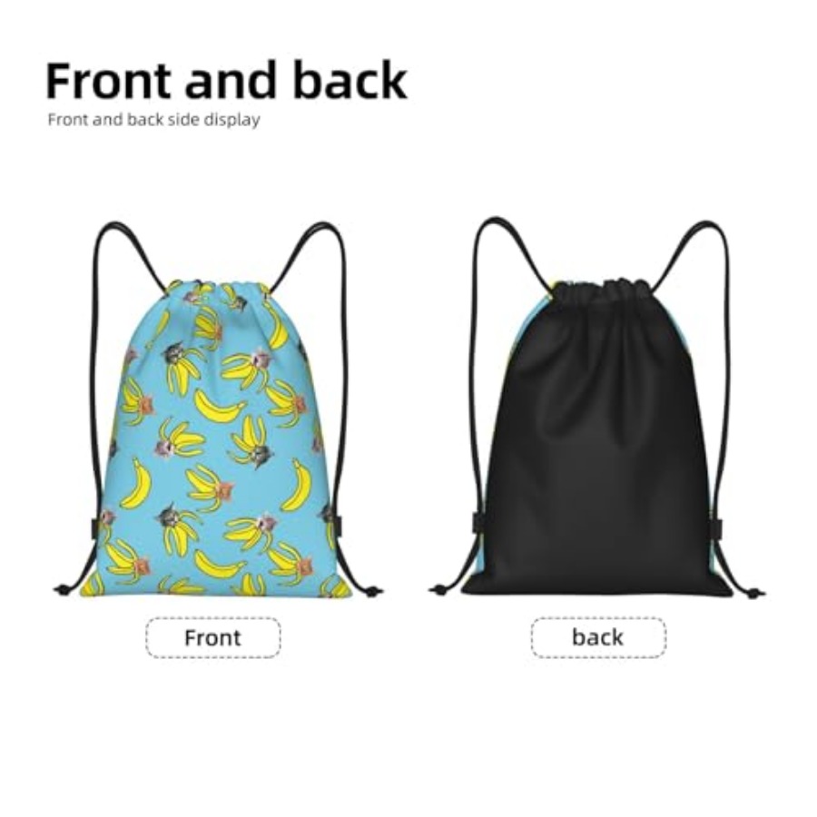 Funny Cat Banana Bananas Draws - Drawstring Gym Bag บทวิจารณ์และราคา