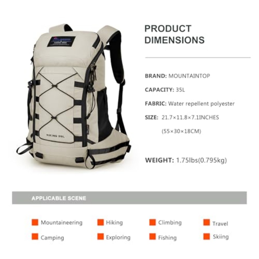 35L Hiking Backpack, Lightweig - Rain Cover Backpack บทวิจารณ์และราคา