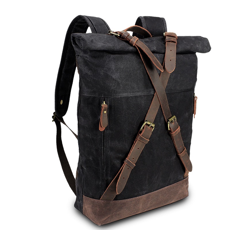 Retro Canvas Leather Backpacks - Leather Backpack Vintage บทวิจารณ์และราคา